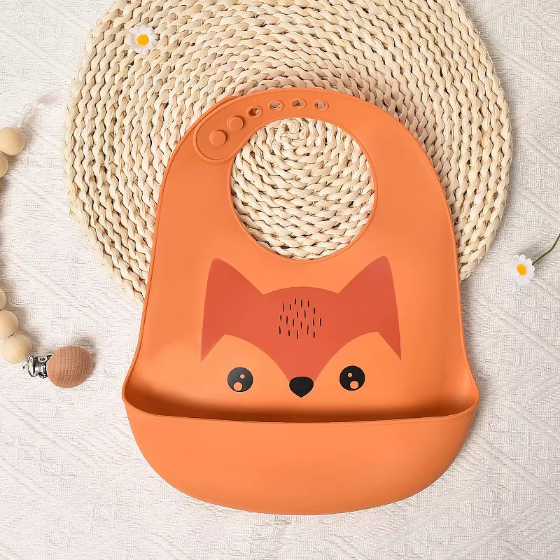 Baby Waterproof Bibs Toddler Silicone Bibs Cute Bowknot Aprons Kids Bib Girl Boy Adjustable Soft Silicone Bib Baby Feeding