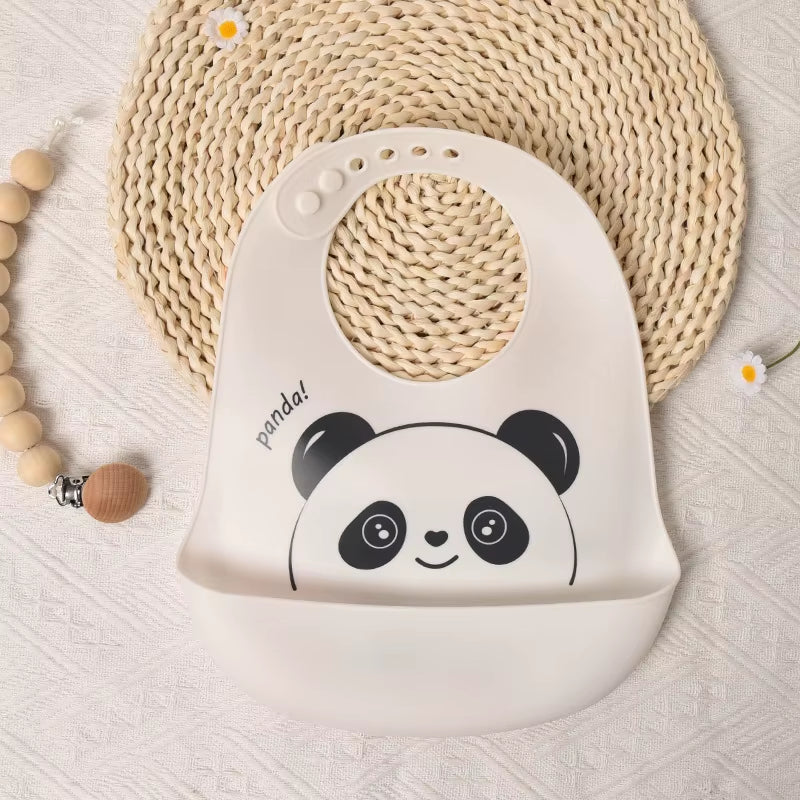 Baby Waterproof Bibs Toddler Silicone Bibs Cute Bowknot Aprons Kids Bib Girl Boy Adjustable Soft Silicone Bib Baby Feeding