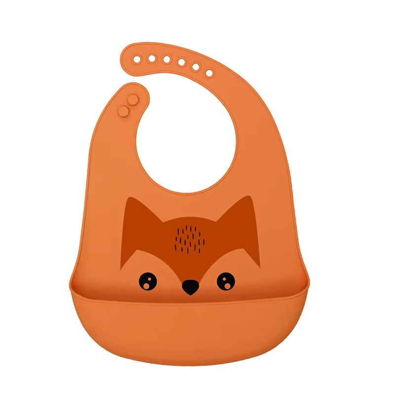 Baby Waterproof Bibs Toddler Silicone Bibs Cute Bowknot Aprons Kids Bib Girl Boy Adjustable Soft Silicone Bib Baby Feeding
