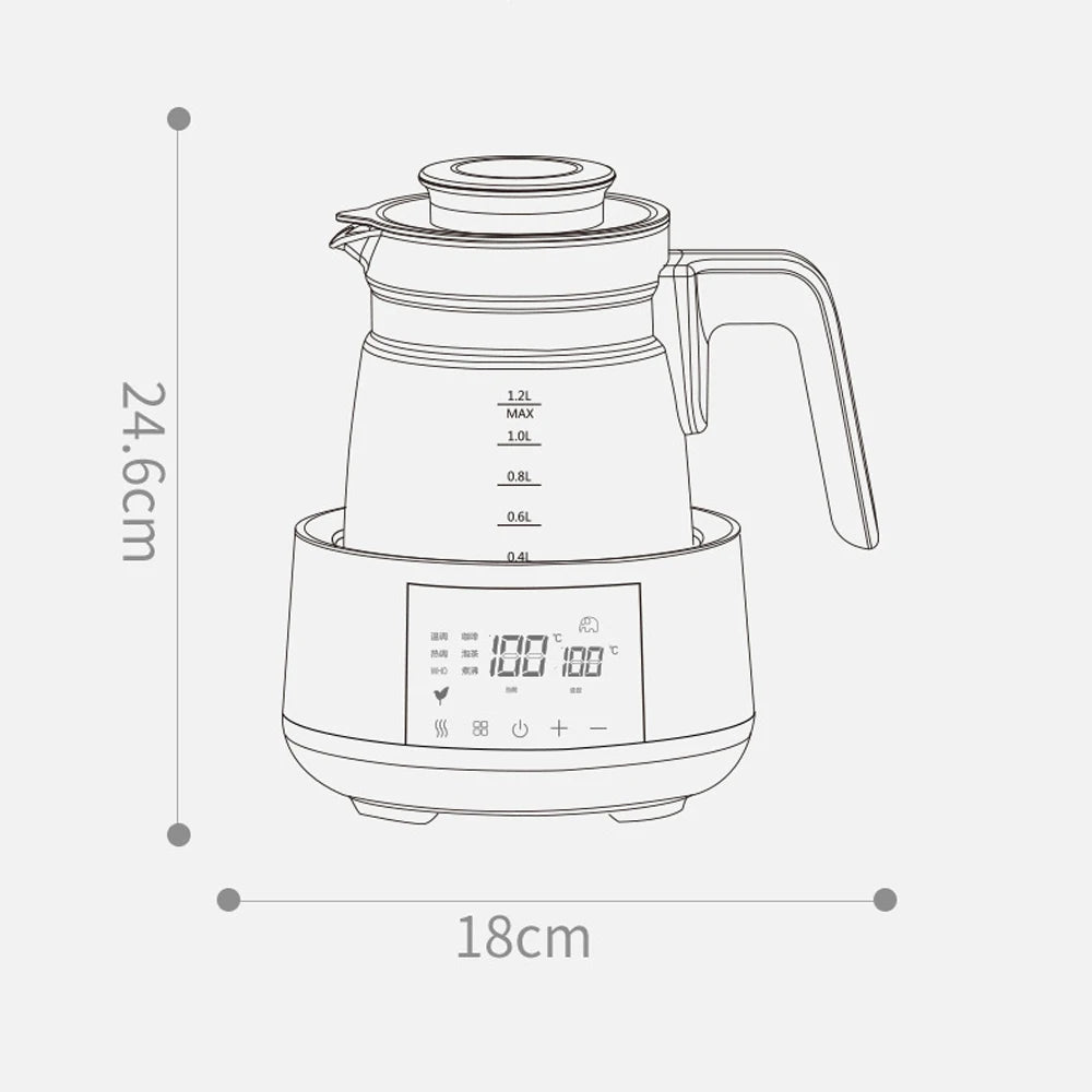 1.2L Electric Water Kettle Infant Thermostatic Milk Regulator Baby Kettle Keep Warm 24 Hours Smart Insulation Pot Milk Warmer