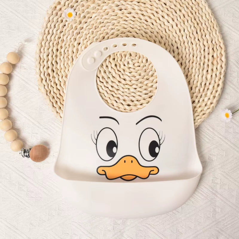 Baby Waterproof Bibs Toddler Silicone Bibs Cute Bowknot Aprons Kids Bib Girl Boy Adjustable Soft Silicone Bib Baby Feeding